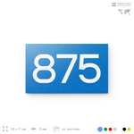 Номер на дверь 875, табличка на дверь для офиса, квартиры, кабинета, аудитории, склада, голубая 120х70 мм, Айдентика Технолоджи