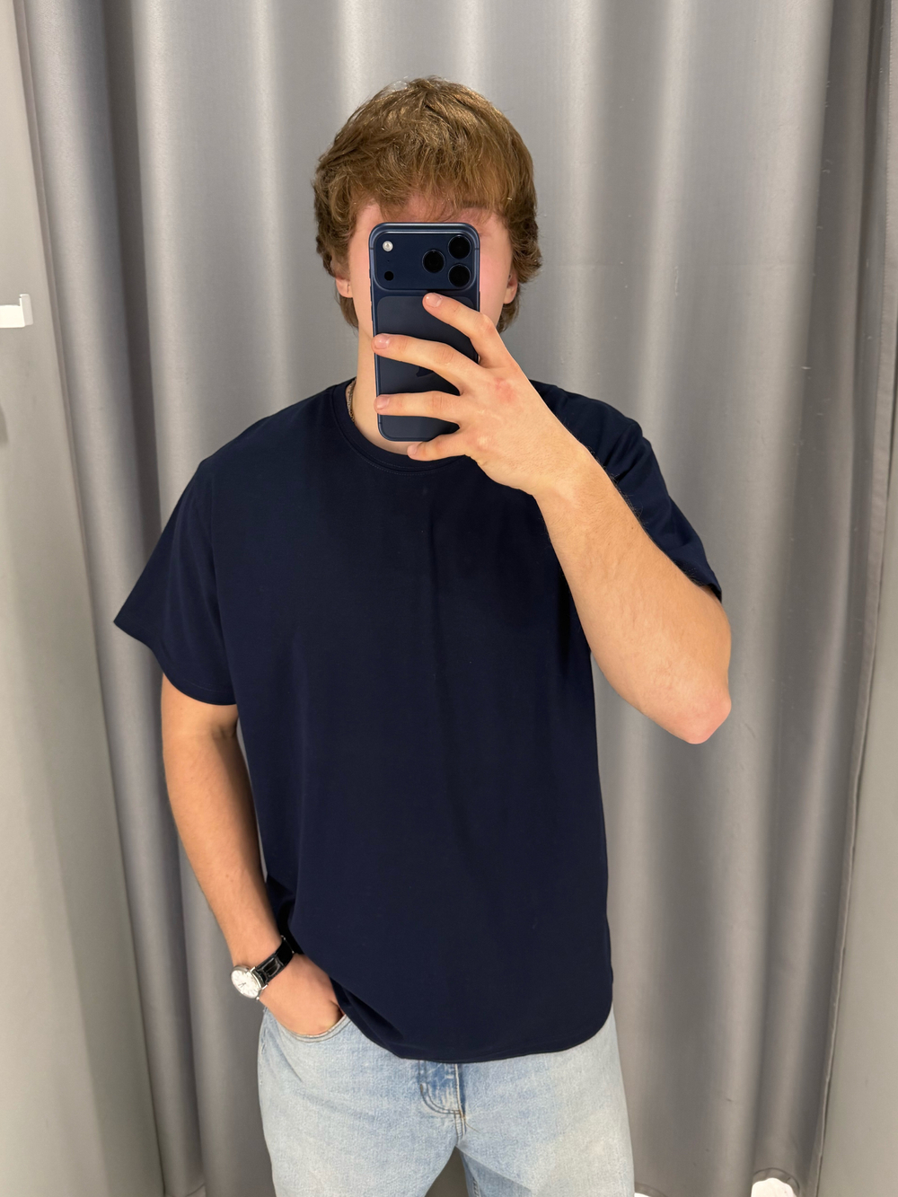 Футболка BASIC MAN, темно-синяя