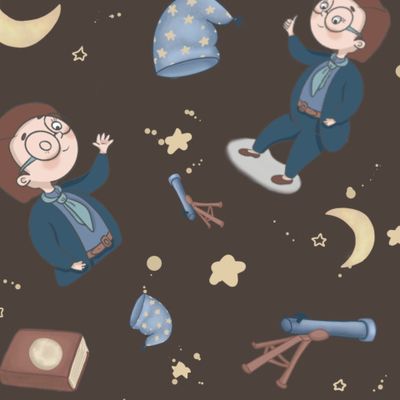 Звездочёт коричневый фон