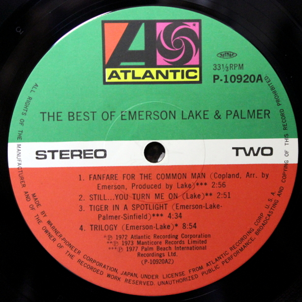 Emerson, Lake & Palmer / The Best Of Emerson Lake & Palmer (LP)