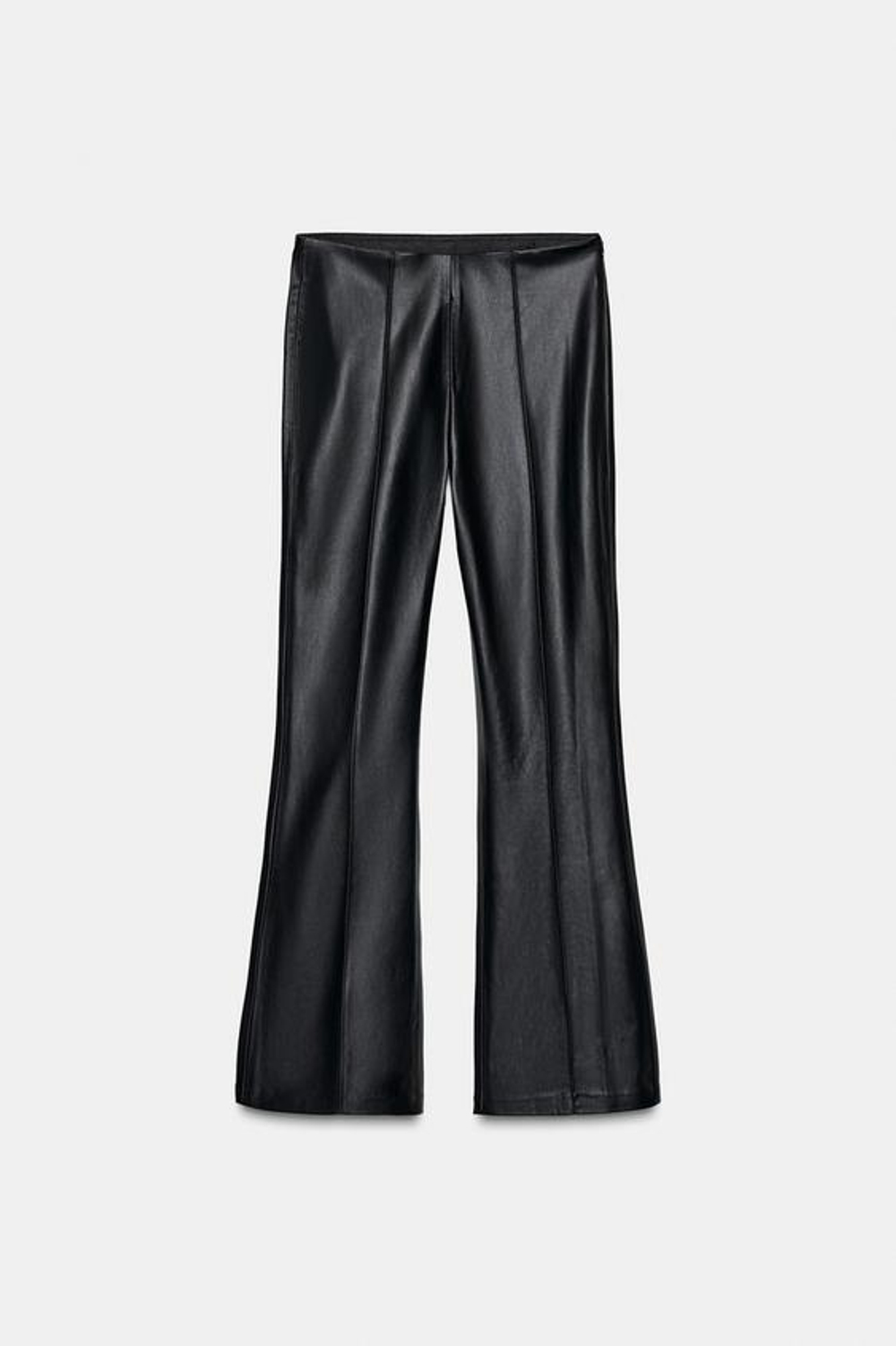 ZARA ЛЕГИНСЫ MINI FLARE ИЗ ИСКУССТВЕННОЙ КОЖИ, ЧЕРНЫЙ