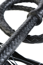 Длинный кожаный кнут с хлопушками на конце (Цвет: черный)