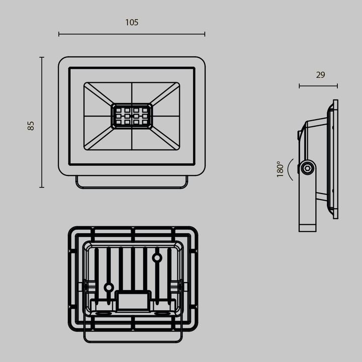 Прожектор светодиодный Maytoni Flood 10W 4000K FL001-L10B4K