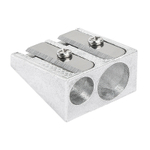 Точилка DELI "39762", металлическая, 2 отверстия, серебро