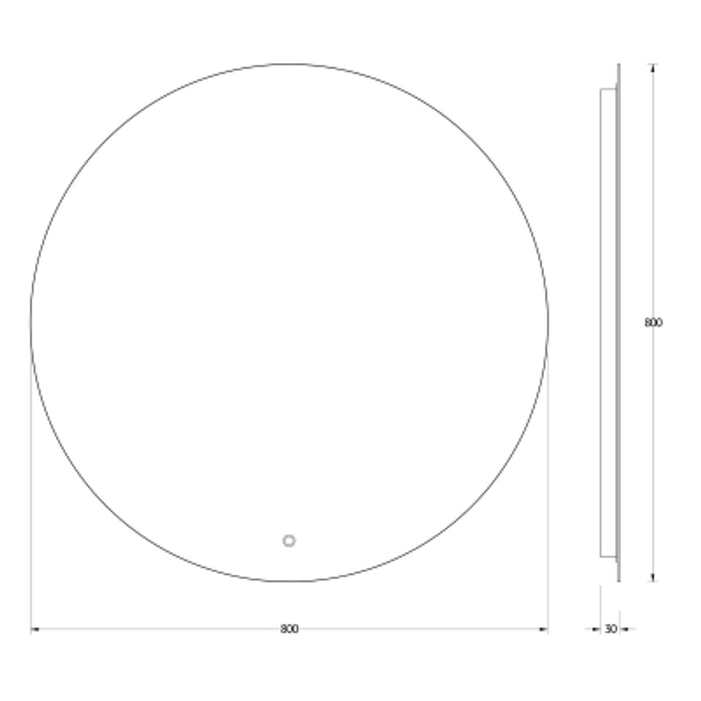 Зеркало Evoform с LED-подсветкой 21 W Ø80 см Сенсорный выключатель Нейтральный белый свет