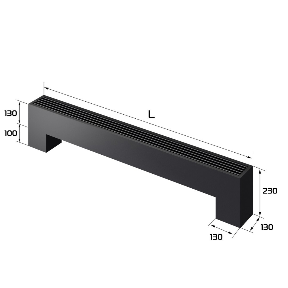 Конвектор напольный Royal Thermo STEP-130/130/1000-2-N-BL-LG-BL