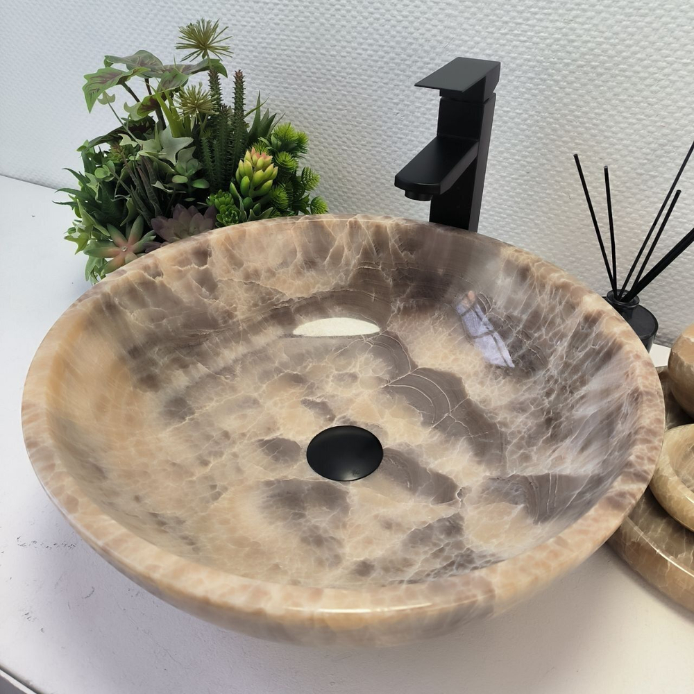 Каменная раковина из оникса Bowl Grey Medium TinLip BO-02950 (45*45*15) 43