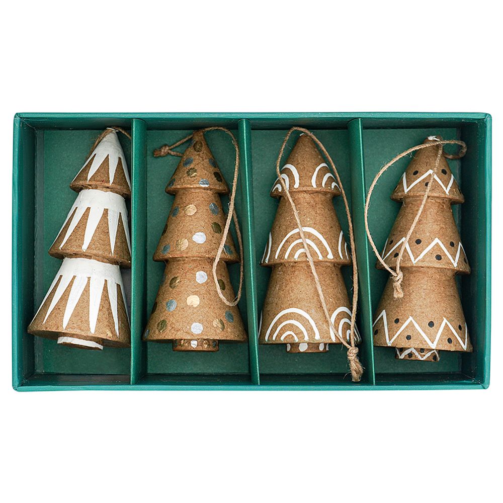 Набор елочных украшений из папье-маше Zero waste из коллекции New Year Essential
