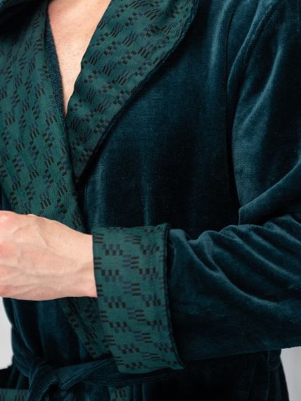 Халат мужской TIMOTHY с капюшоном Морская волна "Polens"