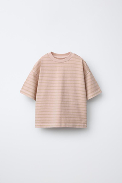 ZARA ФУТБОЛКА В ПОЛОСКУ, ПАСТЕЛЬНО-РОЗОВЫЙ