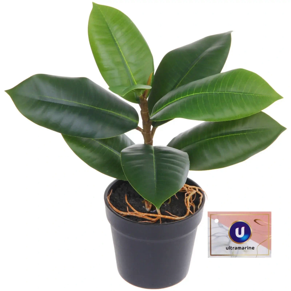 Цветок искусственный в горшке «Фикус» 26см