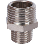 Ниппель STOUT переходной никелированный 3/8"x1/4" НР/НР