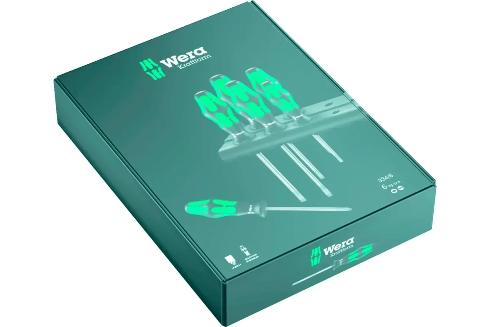 Набор отверток Wera, Kraftform Plus Lasertip с подставкой, 6 предметов, WE-105650