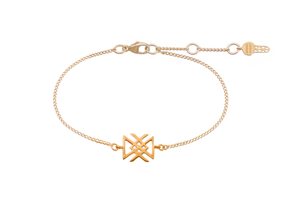 Браслет с вязаной руной Здоровье, позолота