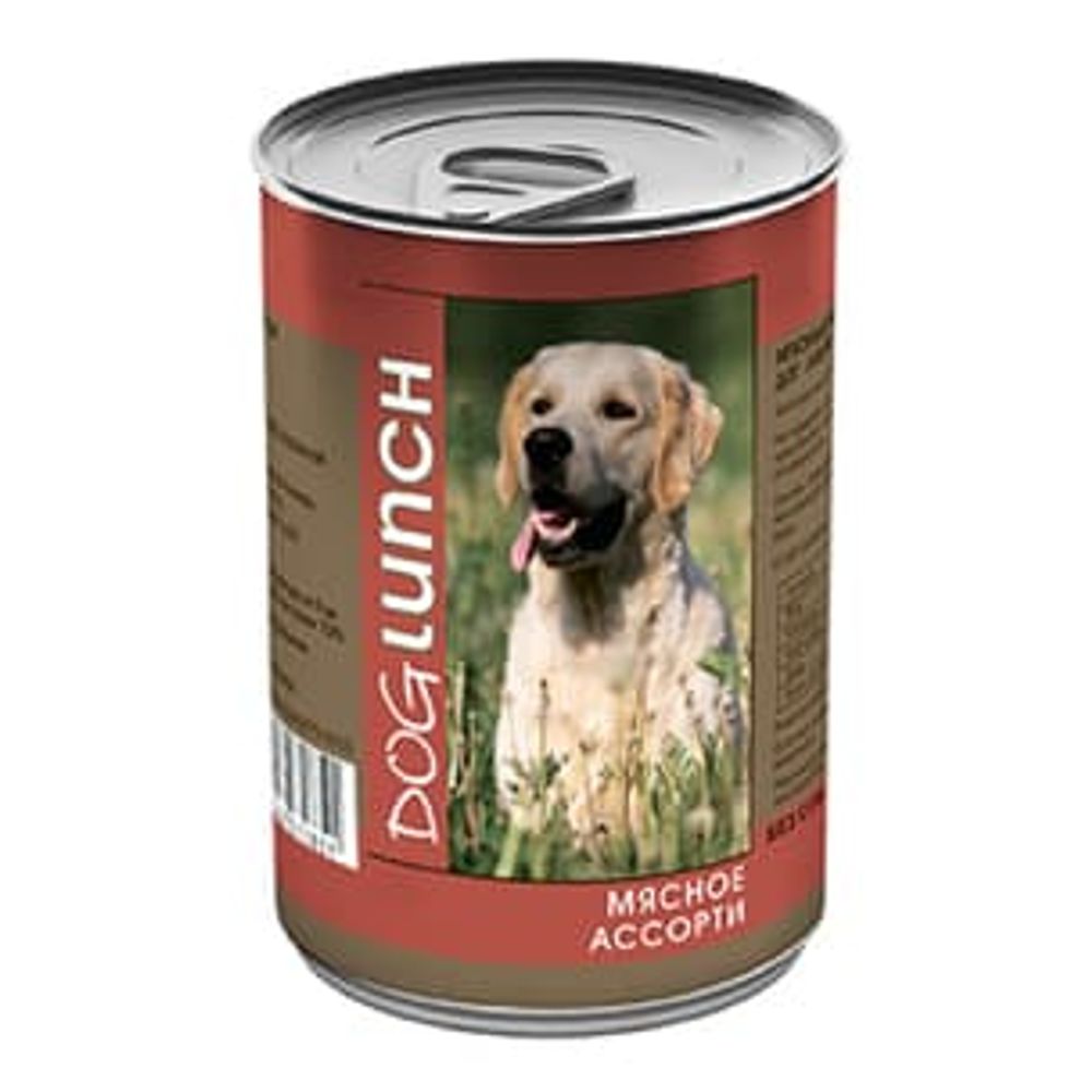Влажный корм DOG LANCH для собак, Мясное ассорти в желе, банка 410г Влажный корм DOG LANCH для собак, Мясное ассорти в желе, банка 410г