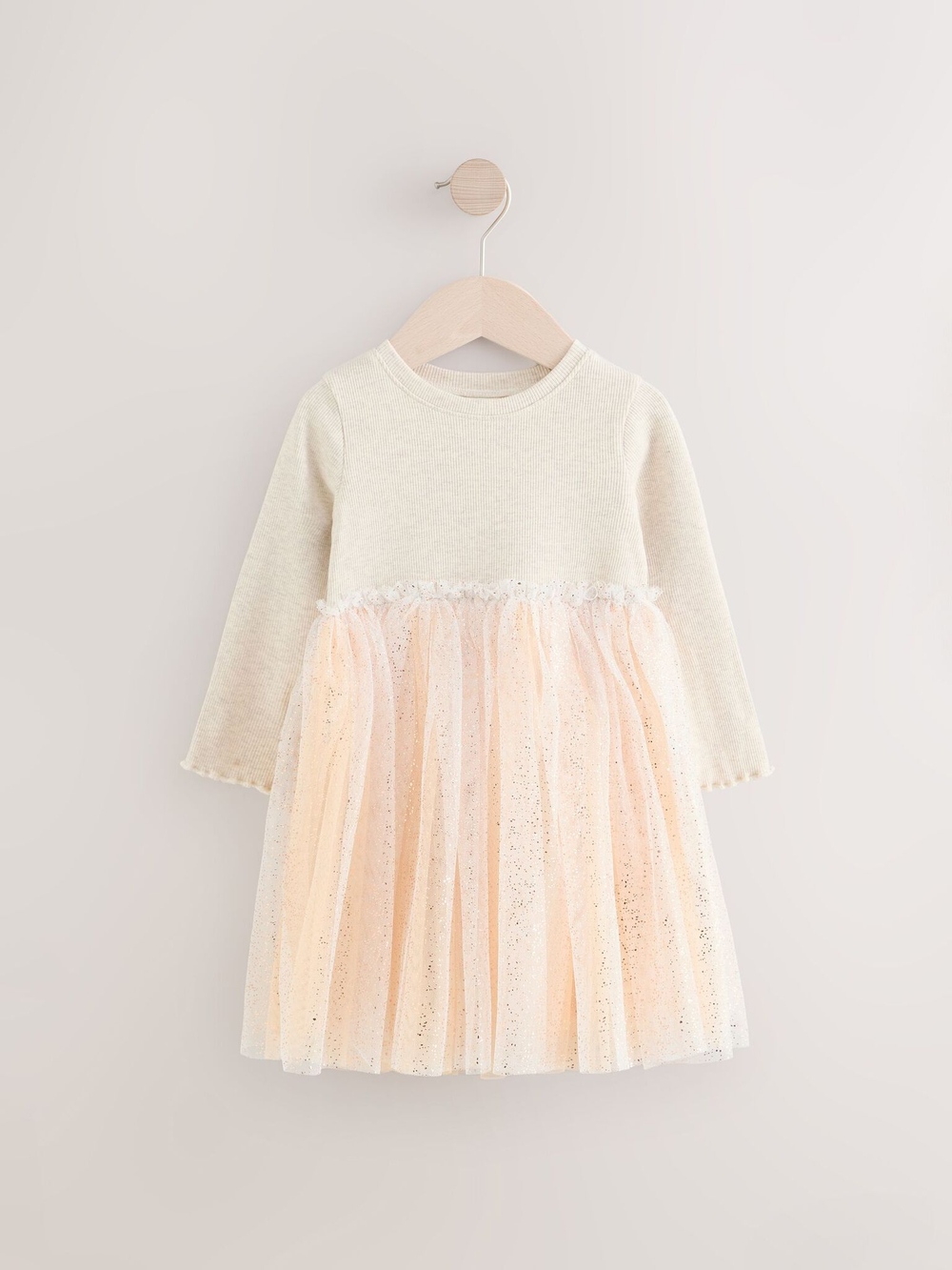 Платье и бомбер в комплекте для девочки Next E54-791, Молочный, Розовый