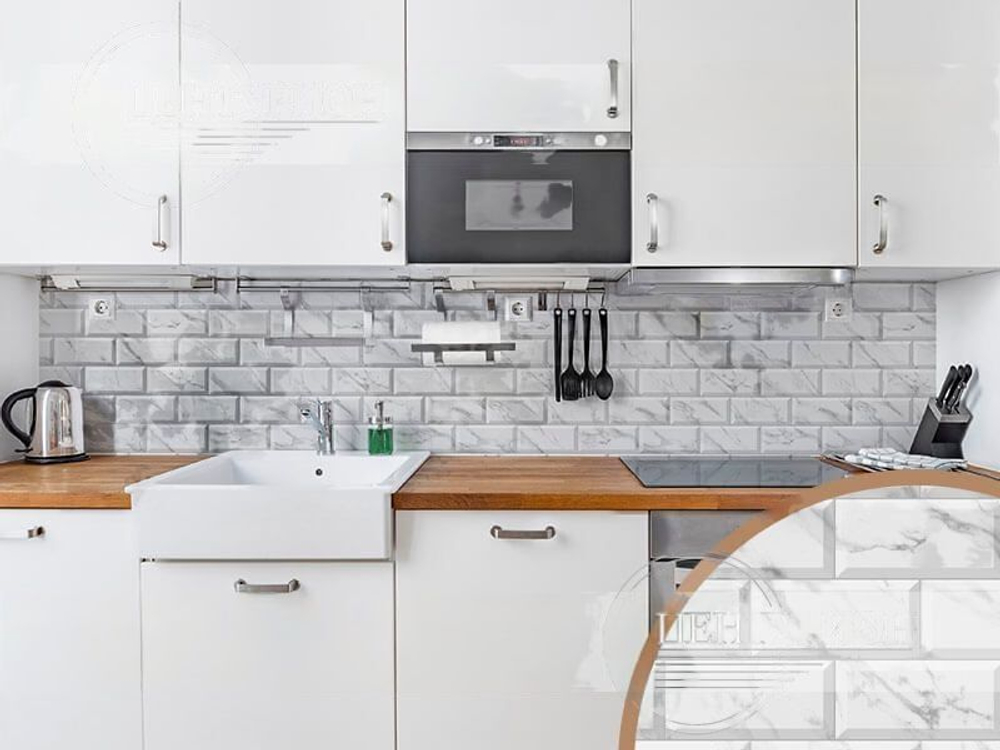 Кухонный фартук Плитка мрамор 2000х600 мм