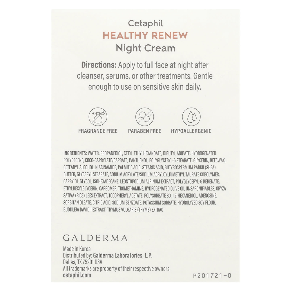 Cetaphil, Healthy Renew, ночной крем, без отдушки, 48 г (1,7 унции)