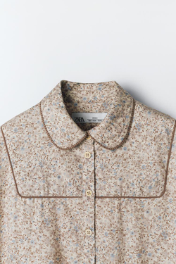 ZARA ПЛАТЬЕ В ЦВЕТОЧЕК, ЭКРЮ