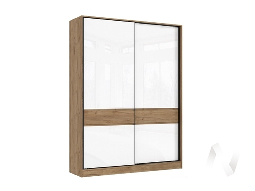 Шкаф-купе (1800) МС Роджина (дуб крафт/белый глянец)