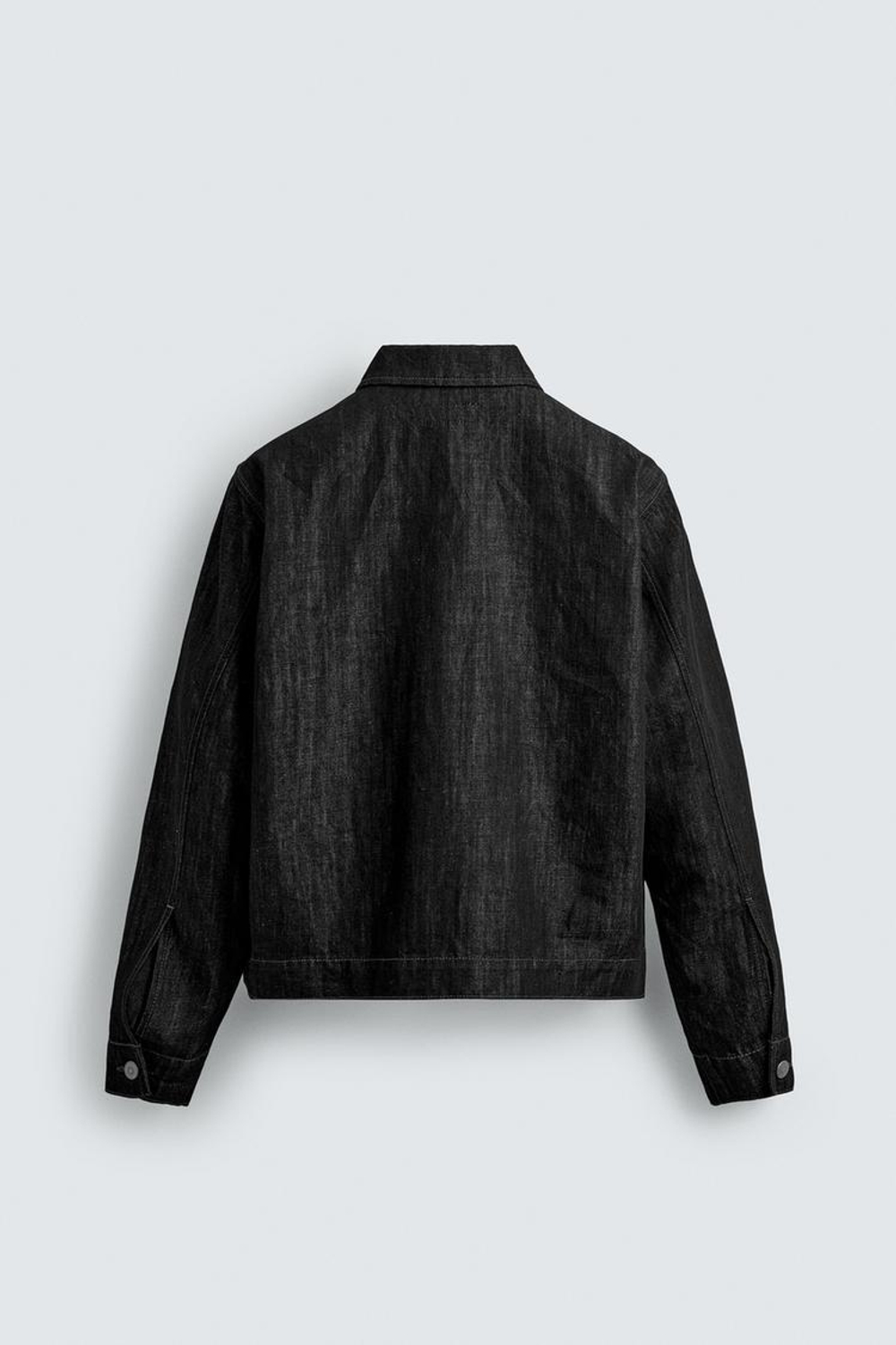 ZARA ДЖИНСОВАЯ КУРТКА СВОБОДНОГО КРОЯ, ЧЕРНЫЙ