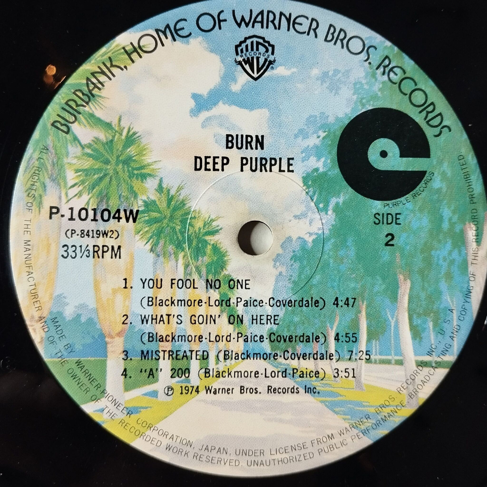 Винтажная виниловая пластинка LP Deep Purple Burn (Japan 1976) (No Obi) Lay Down, Stay Down
