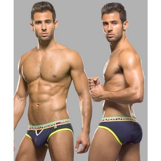 Мужские трусы брифы синие Andrew Christian Teaser Brief Navy   AC9755