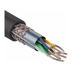 Витая пара Rexant (01-0344) Кабель витая пара SF / UTP, CAT 5e, PE, 4PR, 24AWG, OUTDOOR, SOLID, черный, 305м