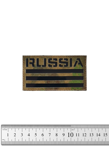 Шеврон Флаг Russia кордура с ИК ремиссией 5х9 см. Мох