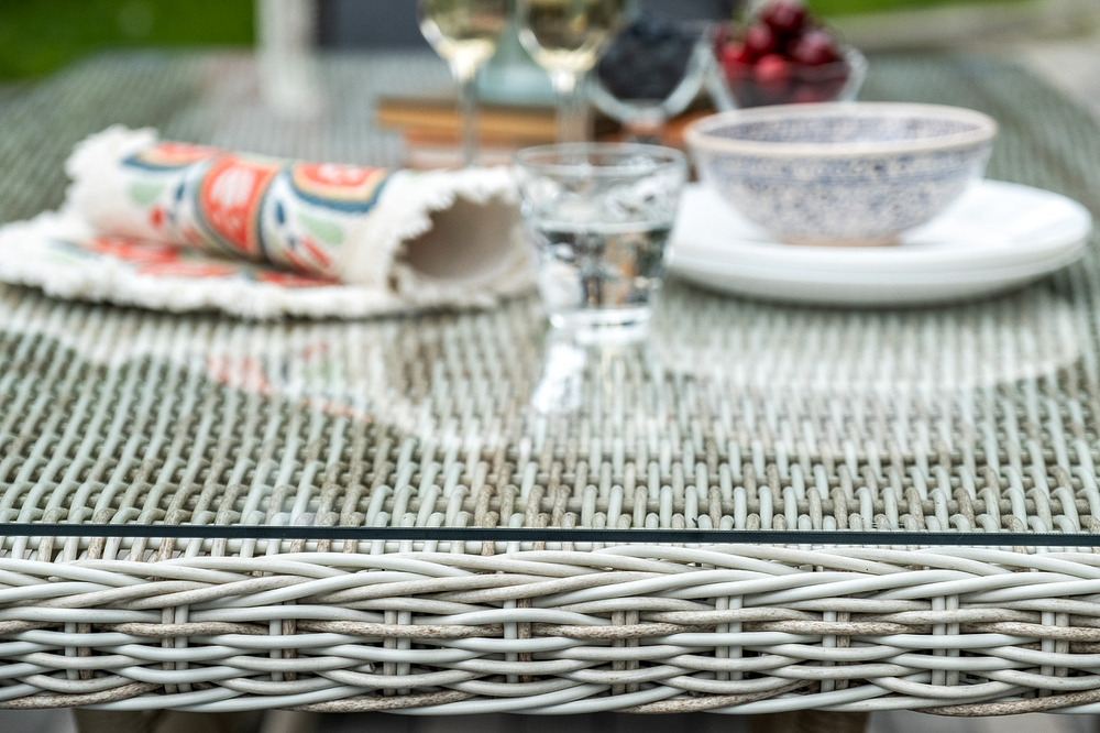 "Неаполь" обеденная группа плетеная из искусственного ротанга, цвет соломенный