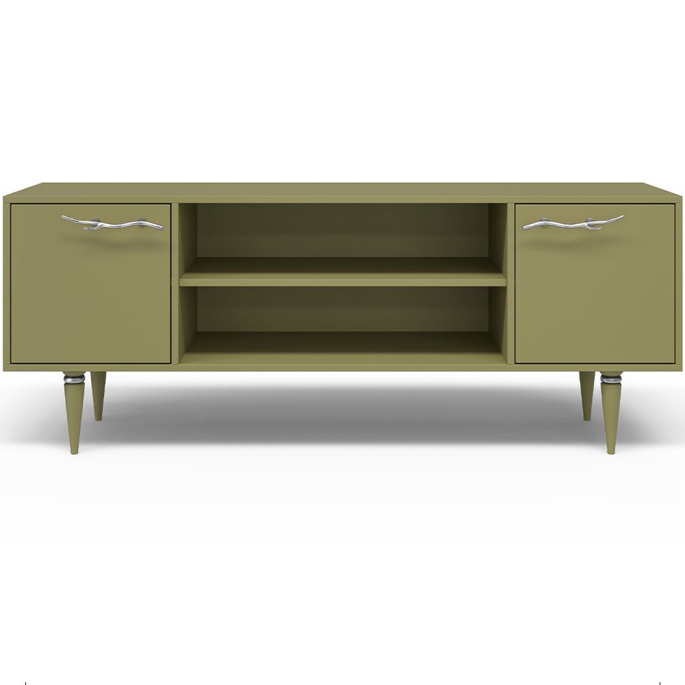 Тумба под ТВ Арт Колор matte 155см Классик Сильвер Зеленая олива матовая