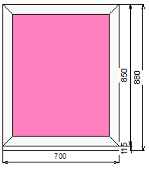 Пластиковое окно 850 х 700 ТермА Эко с глухой створкой