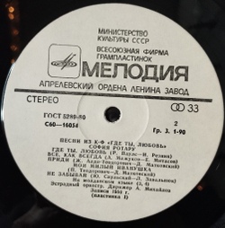 Винтажная виниловая пластинка LP София Ротару Где Ты Любовь, София Ротару И Червона Рута (СССР 1981)