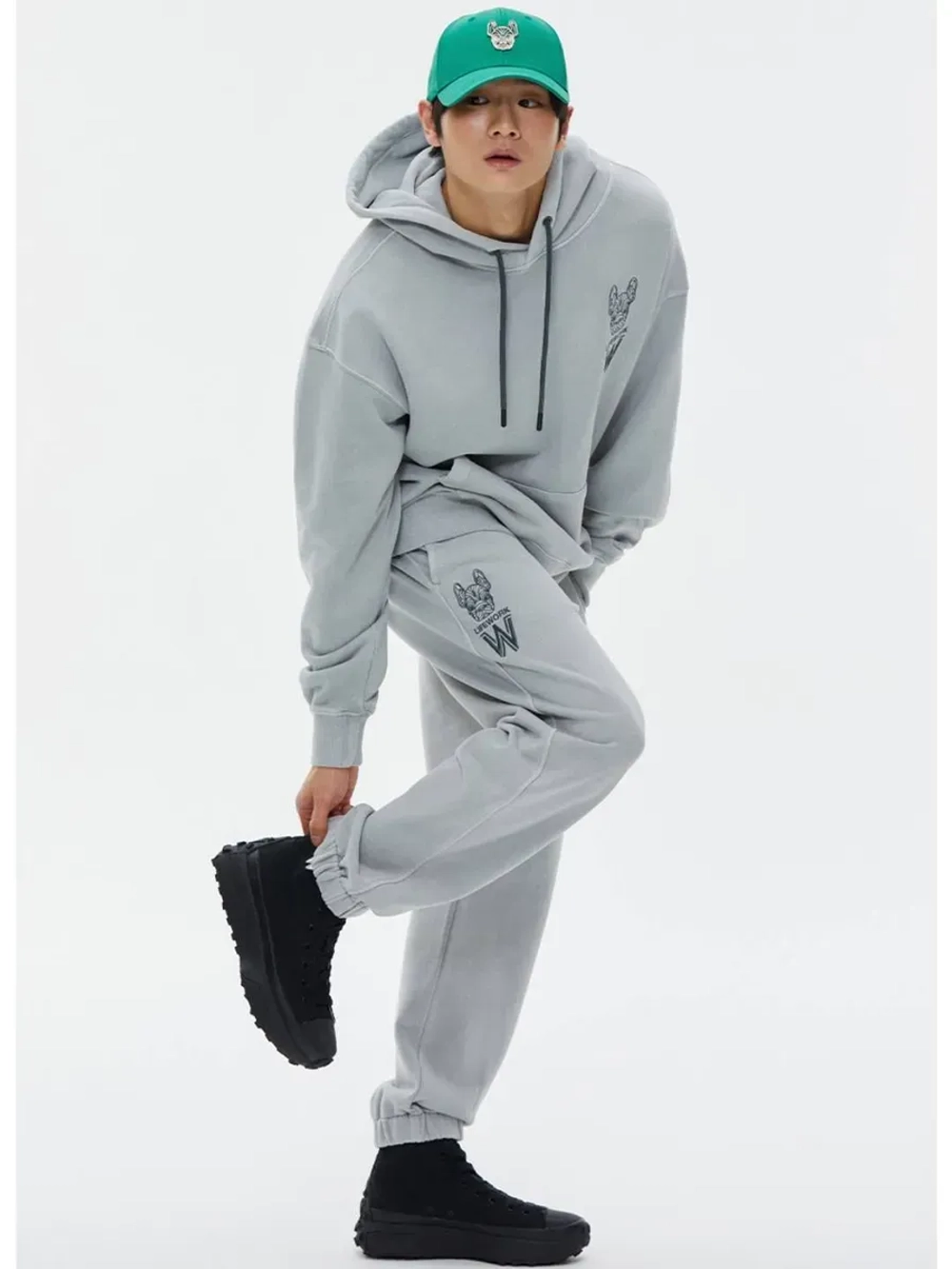 Брюки-джоггеры с пигментом и логотипом ladok