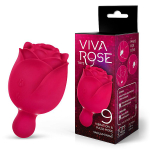 Малиновый вибростимулятор в форме бутона со стебельком Bior Toys Viva Rose RT-34011