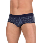Темно-синие трусы-брифы с геометрическим принтом (Размер: M) (Цвет: темно-синий)