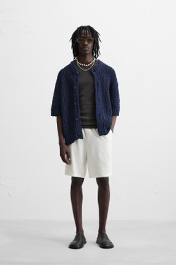 ZARA ШОРТЫ ИЗО ЛЬНА И ВИСКОЗЫ, БЕЛЫЙ