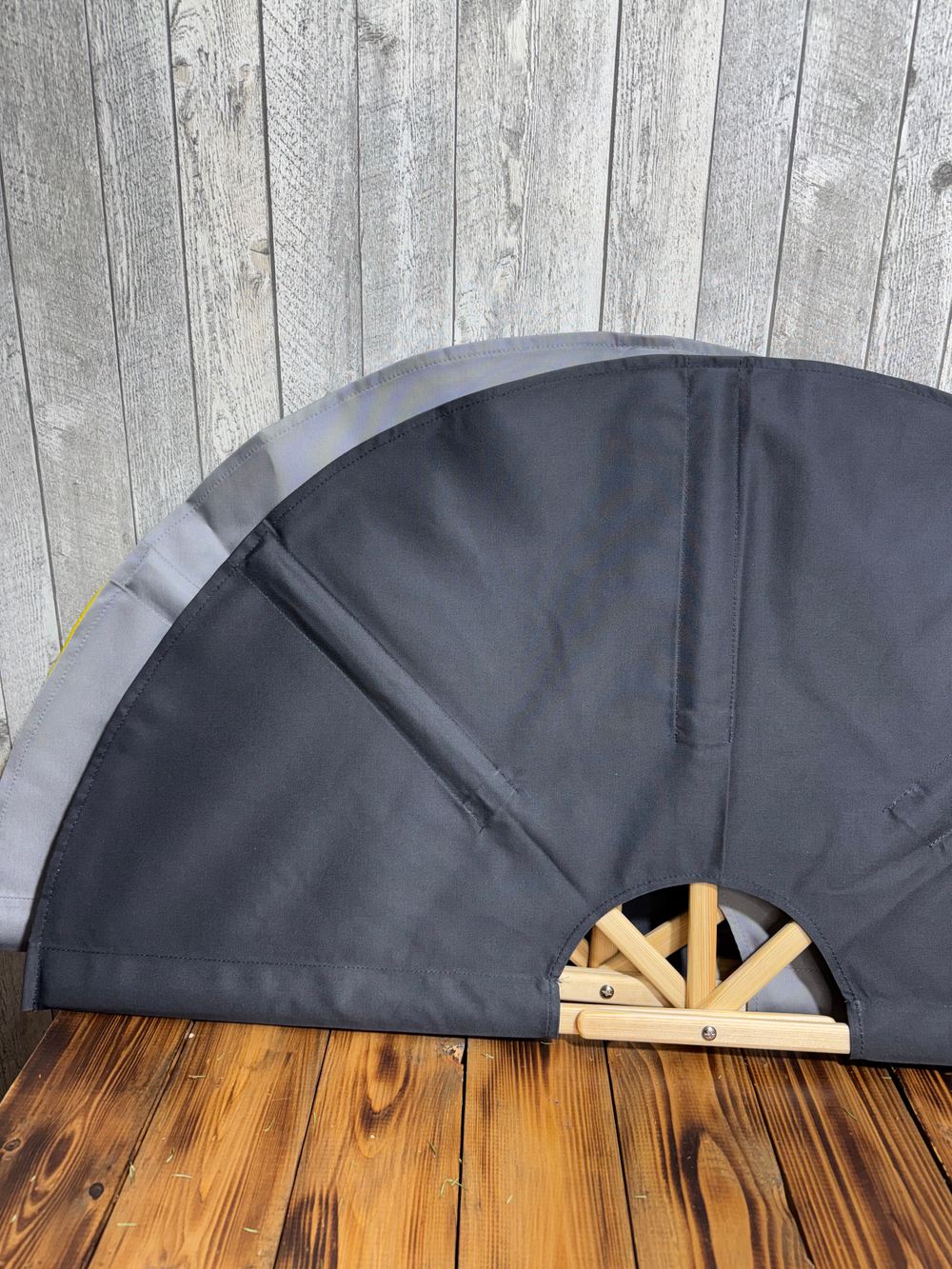 Веер для бани и сауны, опахало (сосна) темно серый 95 см