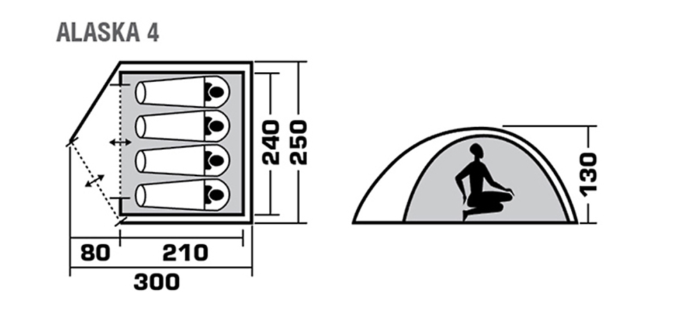 Палатка Jungle Camp Alaska 4 камуфляж [70859]
