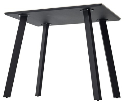 Стол ТИК ТАК 90  Белый мрамор MATTE, керамика / Черный каркас М-City