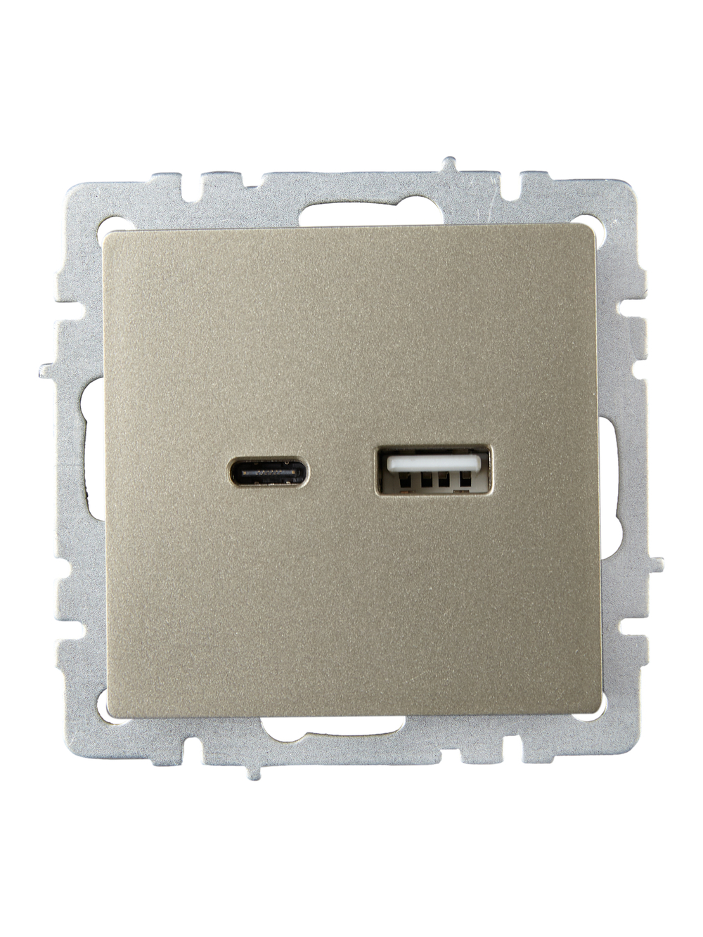 BRITE Розетка USB A+C 18Вт РЮ11-1-БрШ шампань IEK