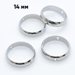 Коннектор-рамка для бусины, цвет серебро (родий), размер 14 мм, внутренний диаметр 12 мм, цена за 1 шт