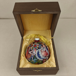 Шар новогодний с круговой росписью Палех "Золушка" в футляре