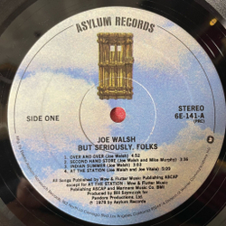 Винтажная виниловая пластинка LP Joe Walsh But Seriously, Folks (USA 1978) Second Hand Store