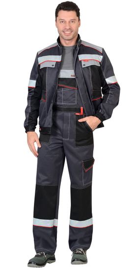 Костюм "Сириус-Полином" полукомбинезон (т.серый/черный/красный)