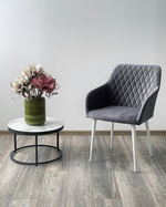 Стул М-City DISAUR Бренди-Х (Brandy-X) Серый 27, Велюр, Белый каркас