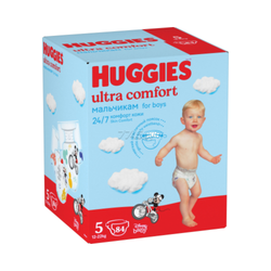 Подгузники HUGGIES Ultra Comfort для мальчиков 5 Junior 12-22 кг 84 шт