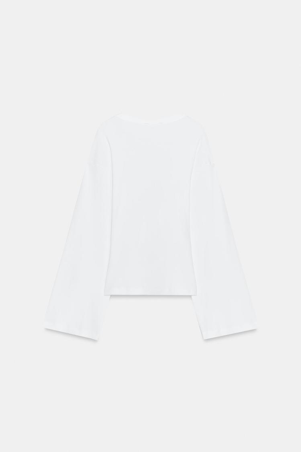 ZARA ПРИТАЛЕННАЯ ФУТБОЛКА SUPIMA®, БЕЛЫЙ