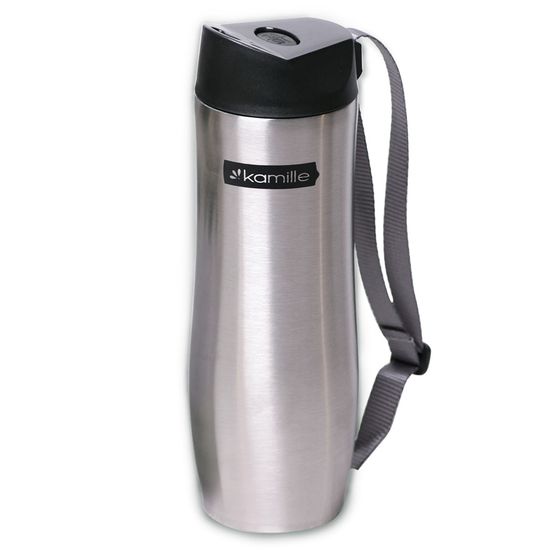 Термокружка 480 мл. из нержавеющей стали Kamille KM-2056 с ремешком
