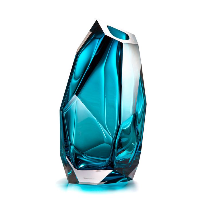 Ваза LASVIT Crystal rock Large blue